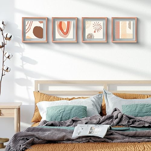 Vista 45 de Frametory, Marco de fotos flotante de 16 x 20 pulgadas, marco de fotos de metal, cristal real, para montaje en pared o mesa (negro, paquete de 2)