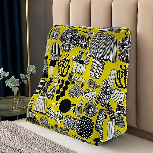 Miniatura 10 de WOWMAX Funda de algodón PP-algodón con cuña triangular relleno de polipropileno, soporte de posicionamiento, cojín de respaldo de lectura, cojín