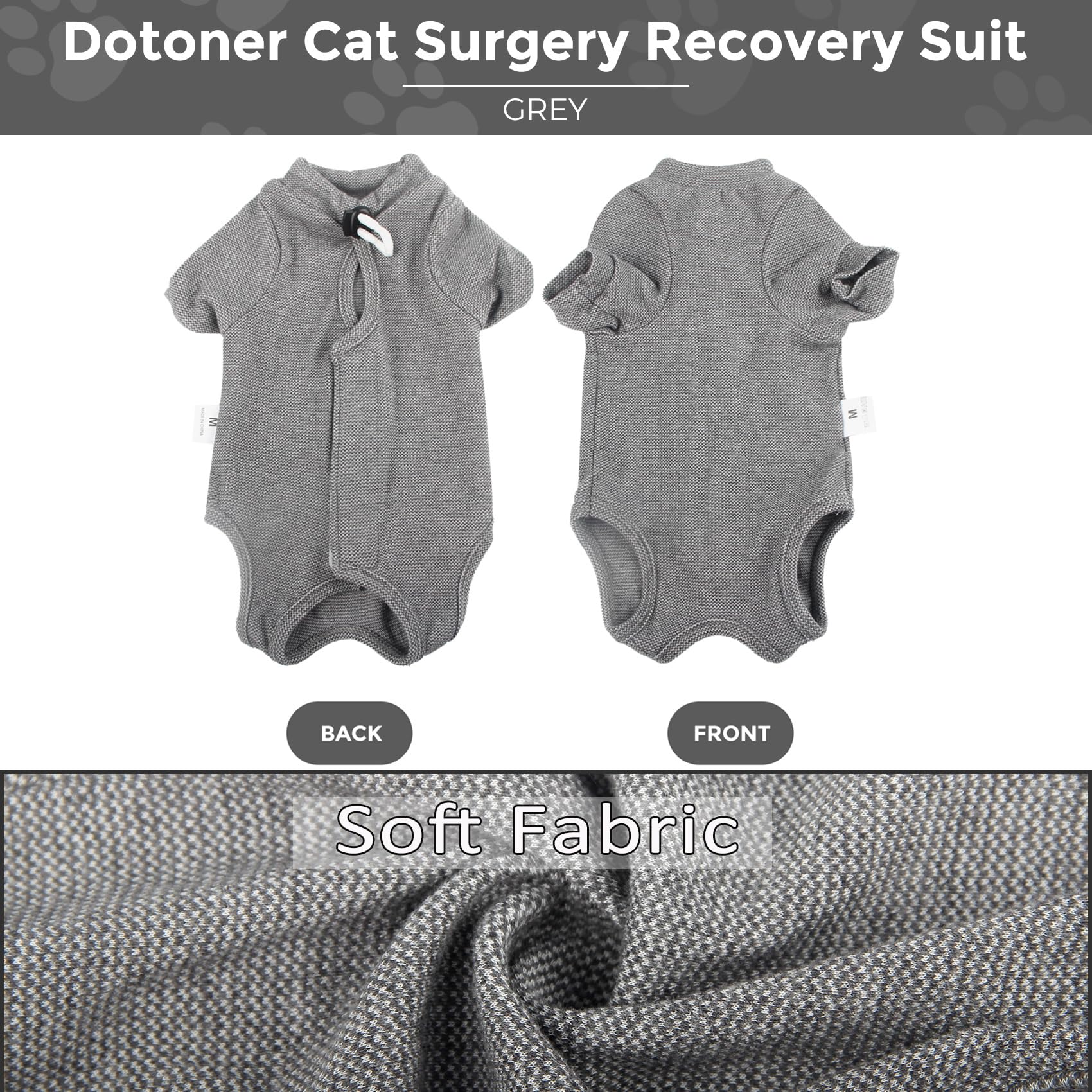Dotoner body post operatorio gatto Tuta per Recupero Gatti con Anti-leccatura per ferite Addominali Alternative al Collare per Animali Domestici Dopo chirurgia Manica Lunga vestiti per gatti
