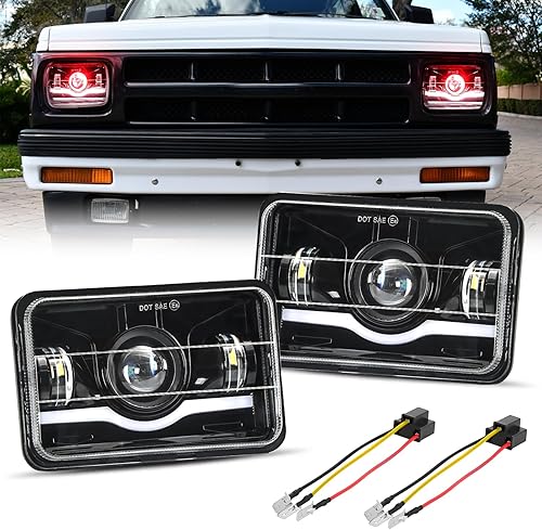 Miniatura 8 de BESTZHEYU 4 faros delanteros 4x6 compatibles con H4651 H4652 H4656 H4666 H6545 LED para Peterbil Kenworth Freightinger sonda Oldsmobile Cutlass