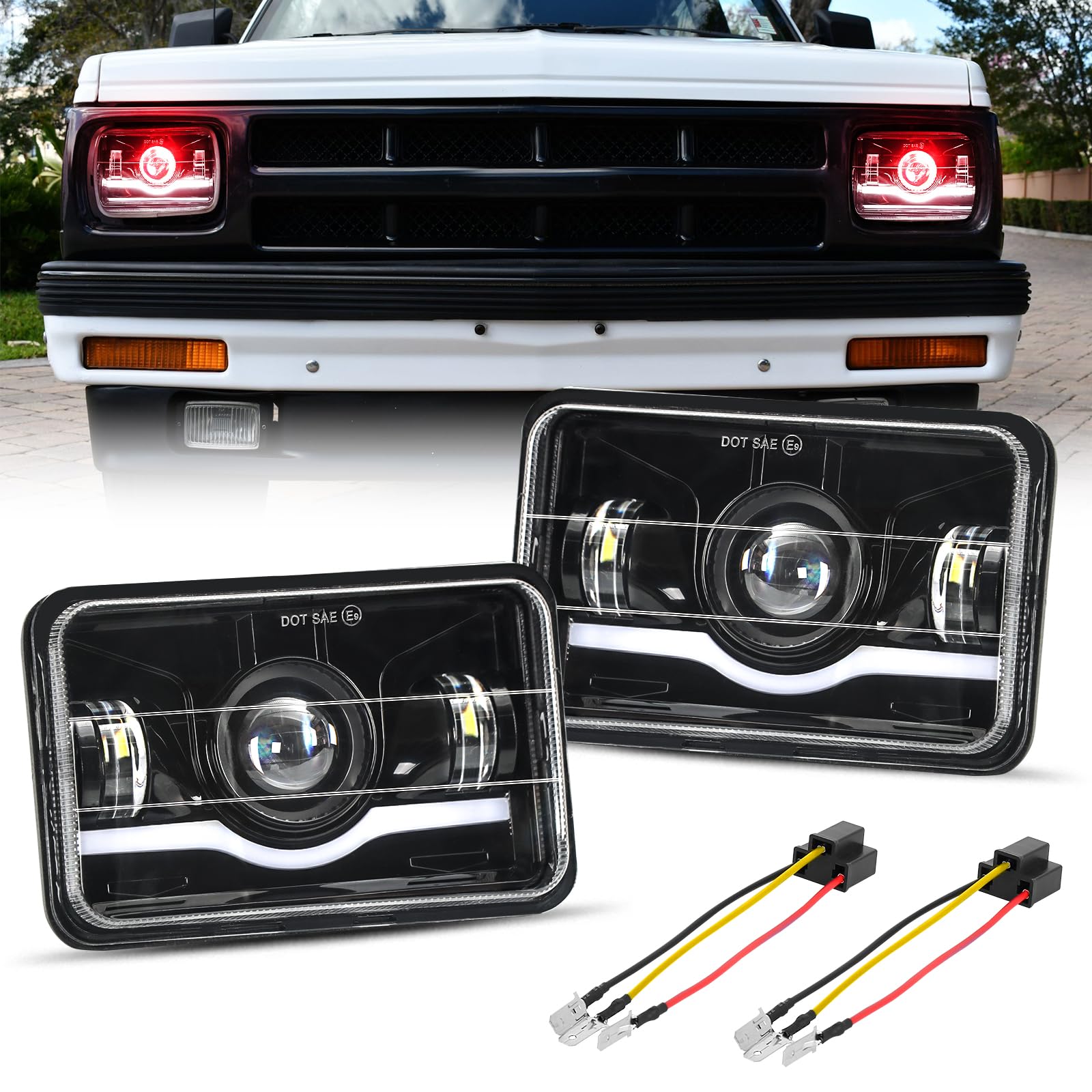 Amazon.com: BESTZHEYU 2PCS 4x6 LED Headlights DOT with Hi/Lo