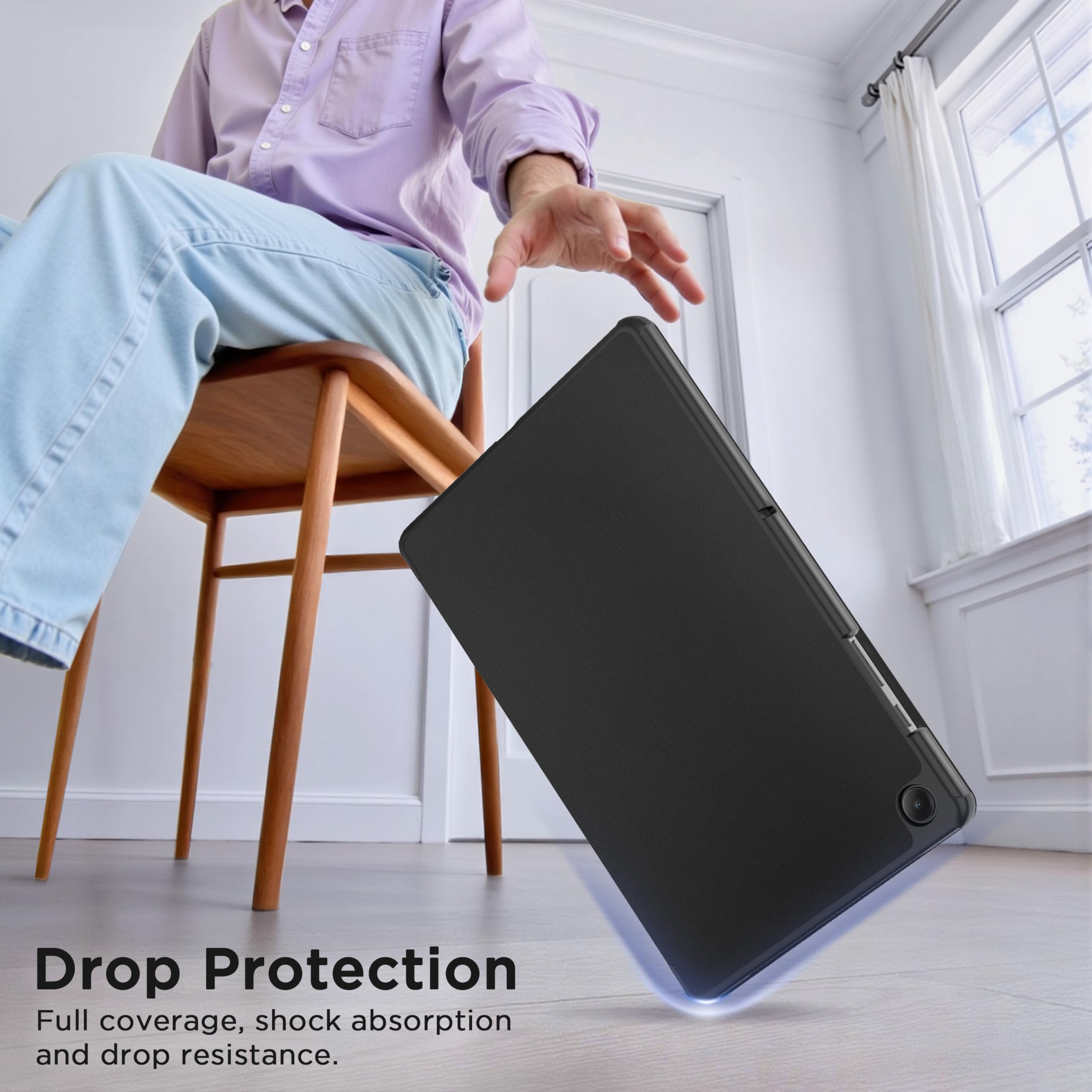 EasyAcc Custodia Cover Compatibile con Samsung Galaxy Tab A11+ Plus/ A9+ 11 Pollici 2025 SM-X236B/SM-X230 Tablet, Nero