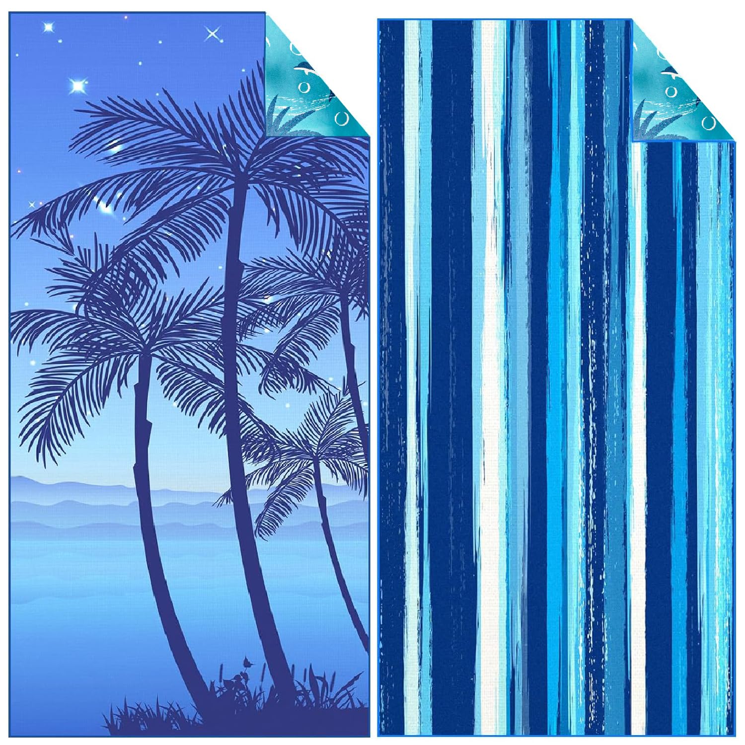 Toalla Playa Microfibra Grande 180×80 2er Antiarena Secado Rápido | Hombre Mujer Accesorios Toallas de Piscina Beach Towel Grandes XXL Anti Arena Towels para Baño Regalo