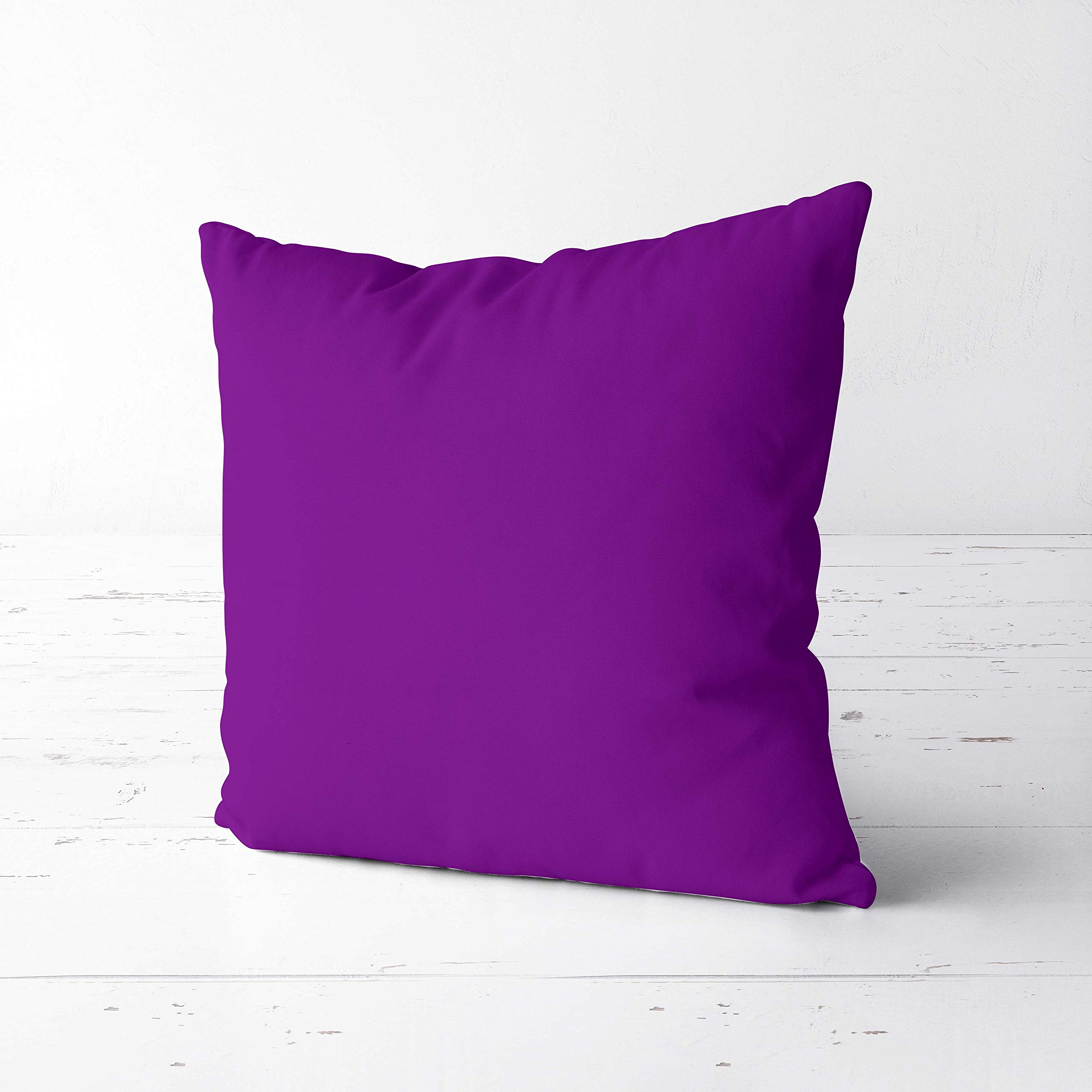 SAFFRON - Set di 2 federe per Cuscino, in Cotone Resistente, sfoderabile, Imbottitura Non Inclusa, Cotone, Viola, 32x32 inch
