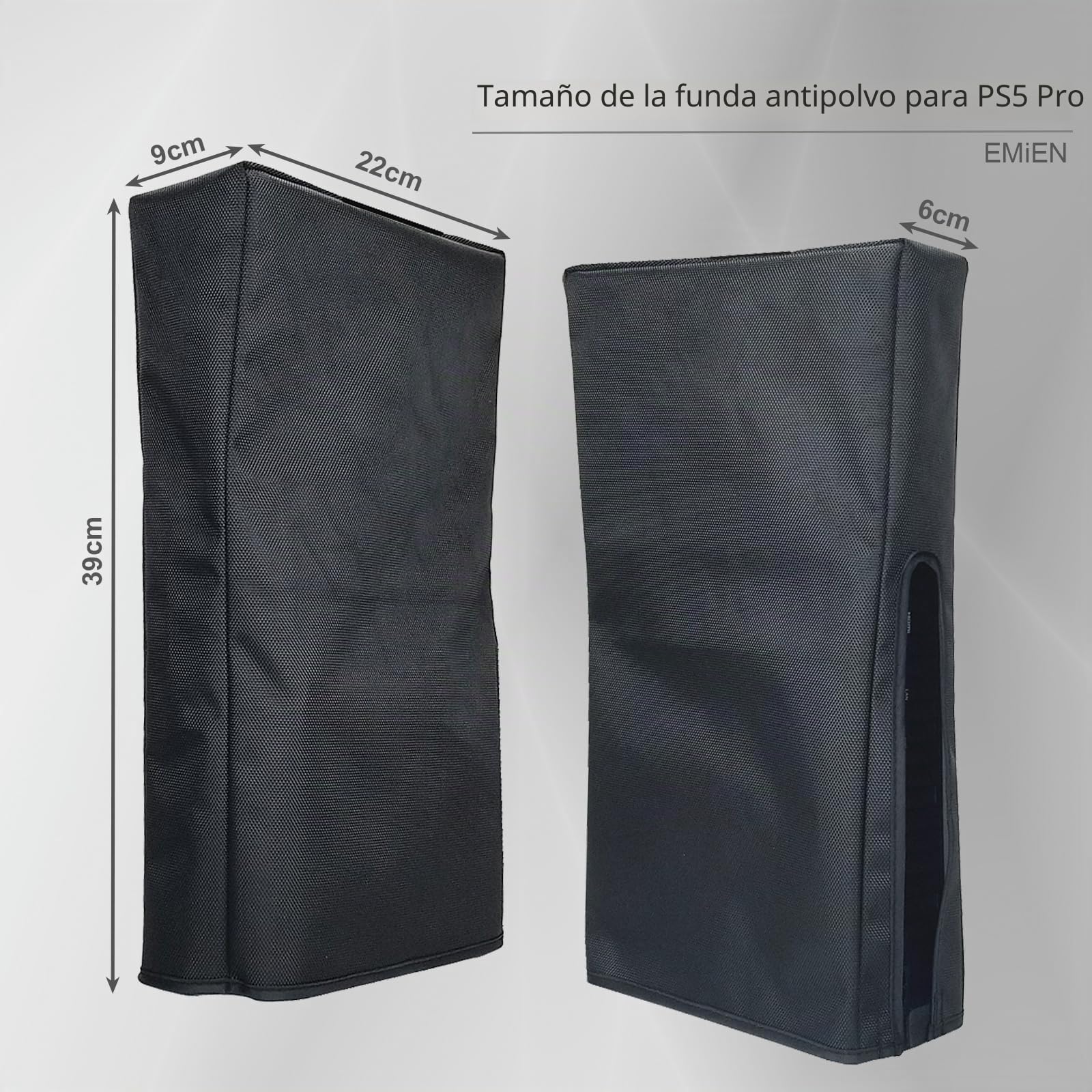 Cubierta antipolvo para consola PS5 Pro, tela Oxford, antiarañazos, impermeable, con puerto de cable trasero para Sony PlayStation 5 digital, versión de disco y versión de disco (negro)