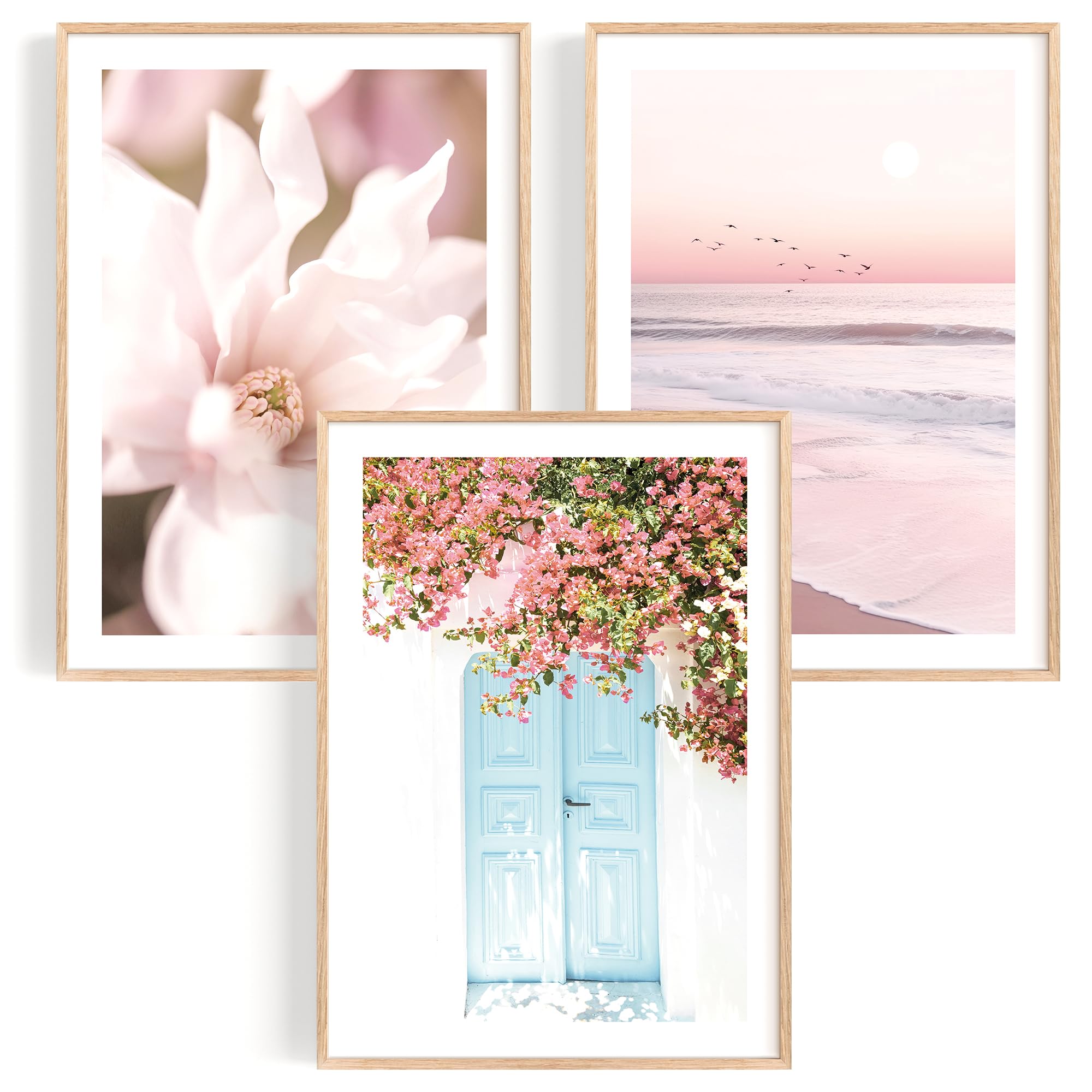 OHBIMBA® Set De 3 Cuadros Decoracion Salon Modernos Con Laminas Decorativas Pared Decoracion Marinera - Cuadros Decorativos Decoracion Pared - Lienzos Decorativos Tamaño 30 X 40 cm - Colección Playa