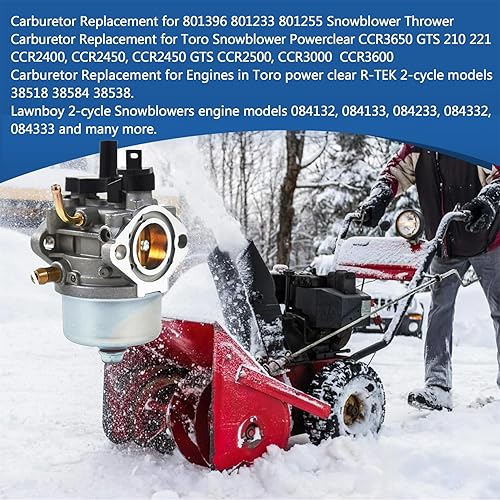 Miniatura 4 de WFLNHB Repuesto de carburador para Toro CCR2400 CCR2450 CCR2450 GTS CCR2500 CCR3000 CCR3600 CCR3650 quitanieves Carb