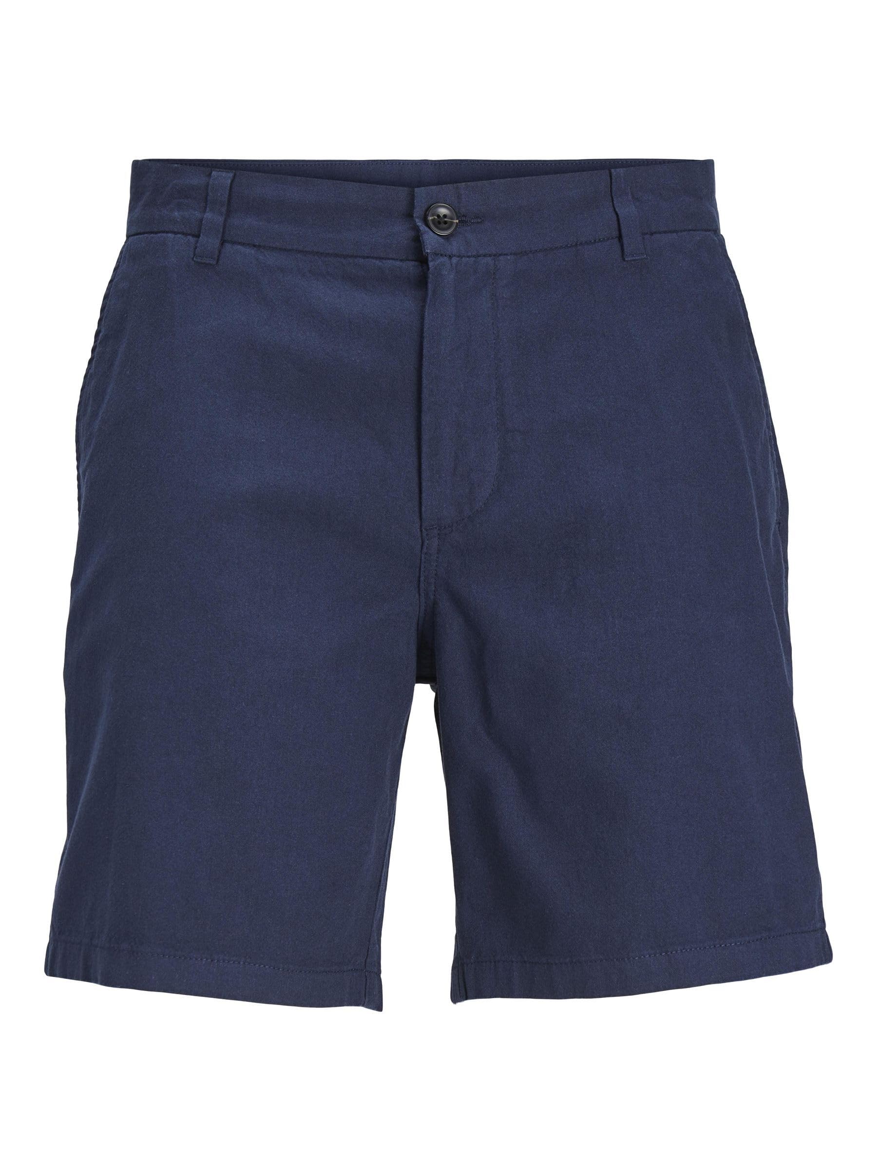 JACK & JONES Men's Jpstace Jjsummer Linen Blend Short Sn Chino, Blazer Navy, XL