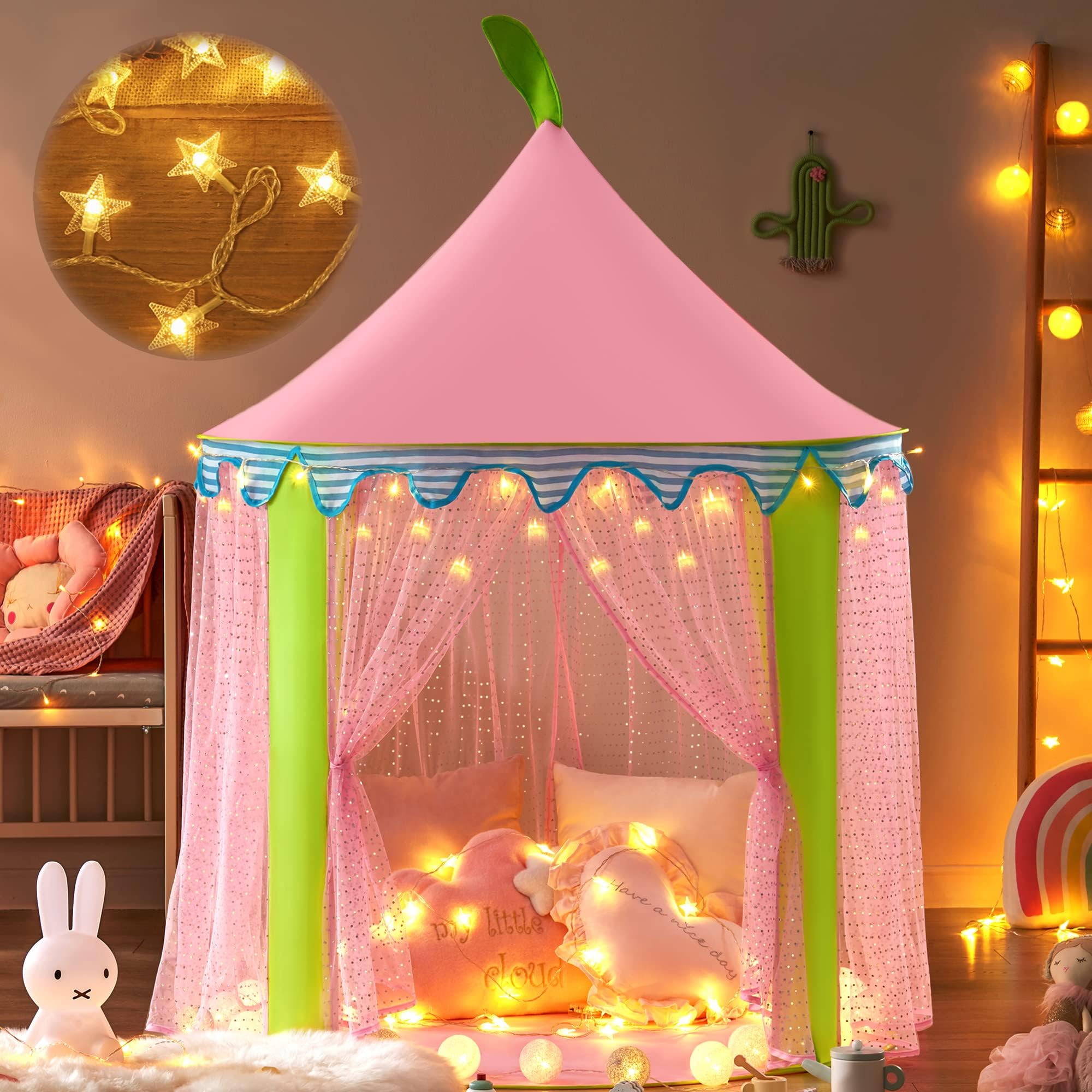 Children Play Tent for Girls Princess Castle Indoor & Outdoor Use, with Carry Case