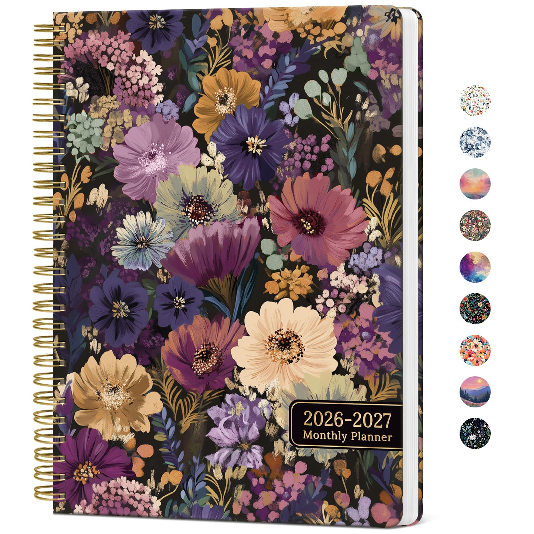 Taja Monthly Planner 2026-2027 (7" x 10") | Aesthetic Midnight Bloom Design for 24 Months - main product image