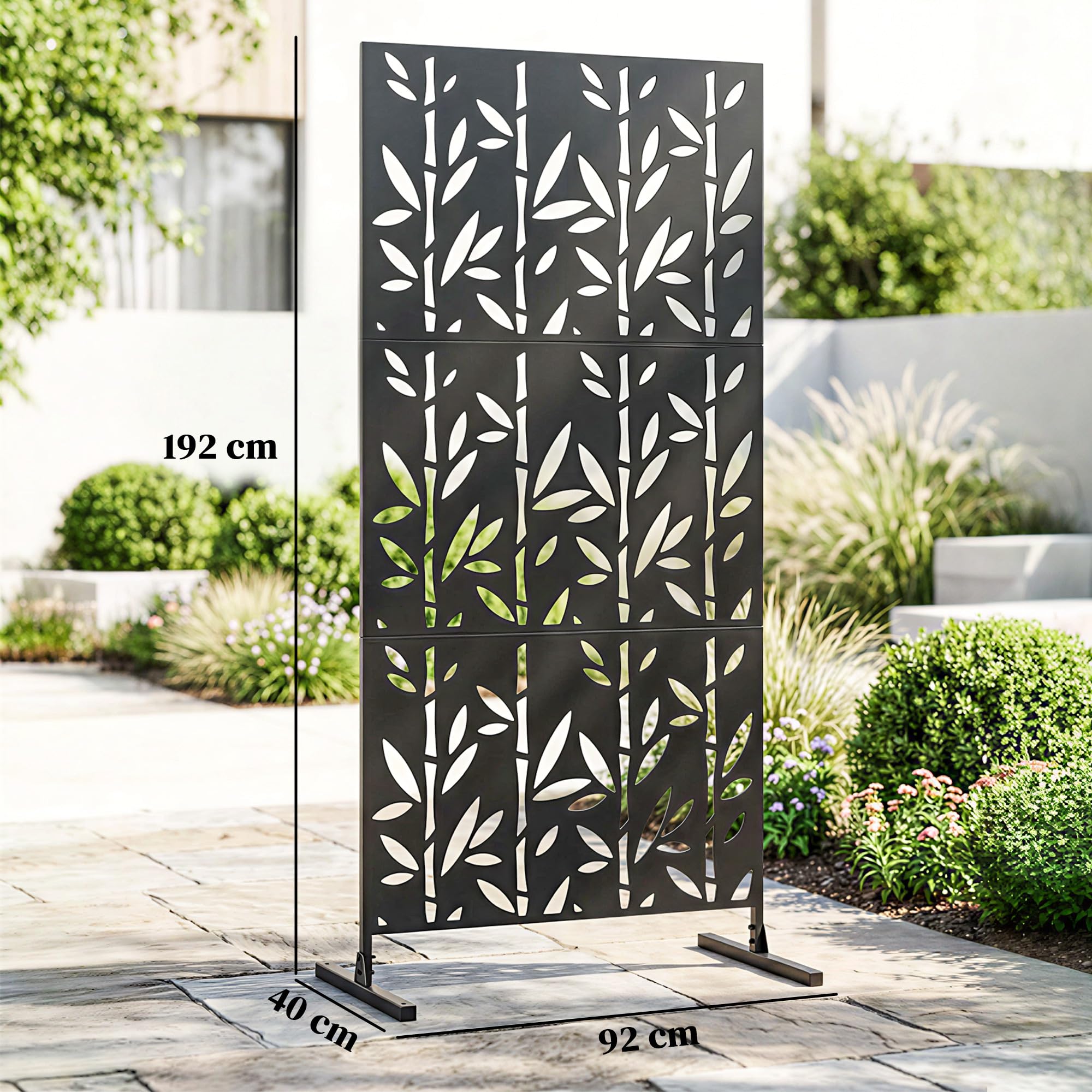 Outsunny Panneau Brise Vue décoratif Extérieur, 92 x 40 x 192 cm, Noir