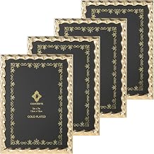 Concepts Set Of 6-5x7 Gold Twist Textured Metal Picture Frames for Family Photos - Elegant Wallhung and Tabletop Decor in Bulk