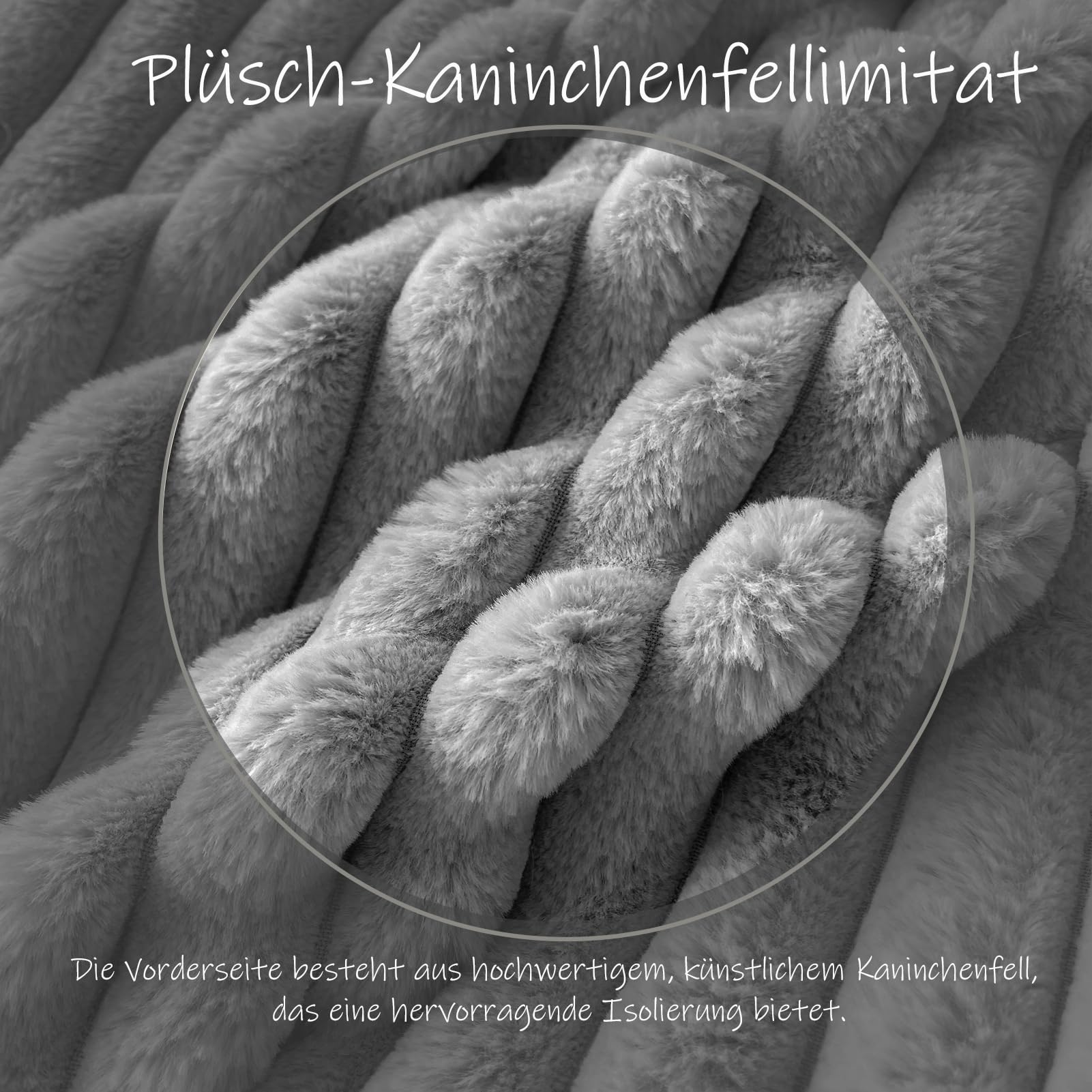 Flauschige Bettwäsche Plüsch Kuschel Fleece Flanell Kunstfell Extra Warm für Winter mit Kissenbezug 80x80 und Reißverschluss (Grau, 155x220cm + 80x80cm 2tlg)