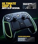 (1+8) Orzero Silicone Controller Cover Compatible for Steam Controller 2, with 8 Thumb Grip Caps, Anti-Throw Soft Protective VR Gaming Headset Handle - Black