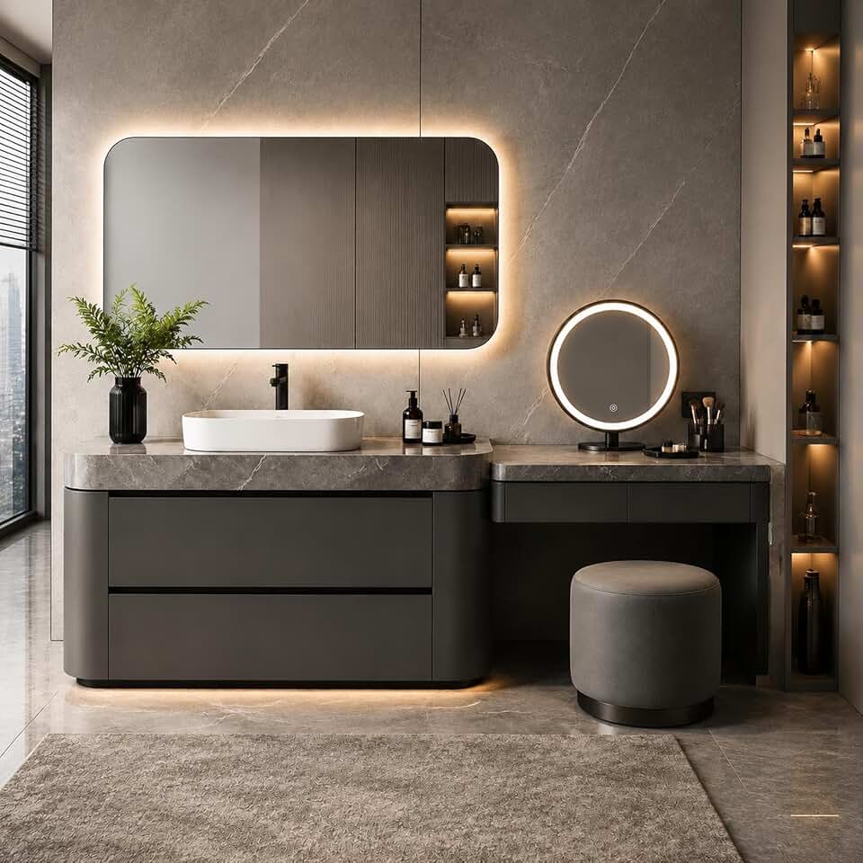 120 in Freestanding Single Sink Bathroom Vanity with Mirror
