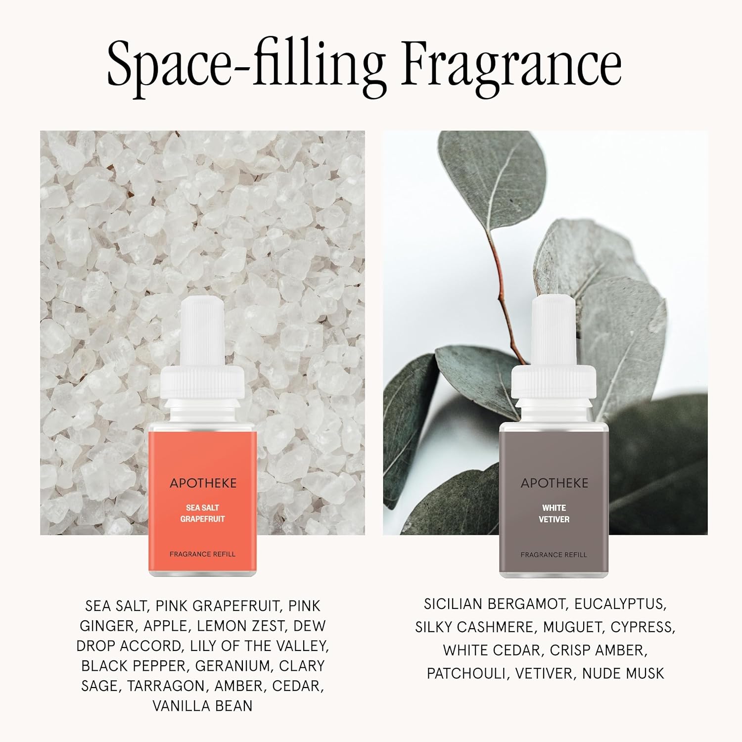 Pura Smart Home Fragrance Device Starter Set - Pura 4 - Scent Diffuser for Home - Includes Fragrance Aroma Diffuser - Rectangle Box, Sea Salt Grapefruit and White Vetiver Scent Refills