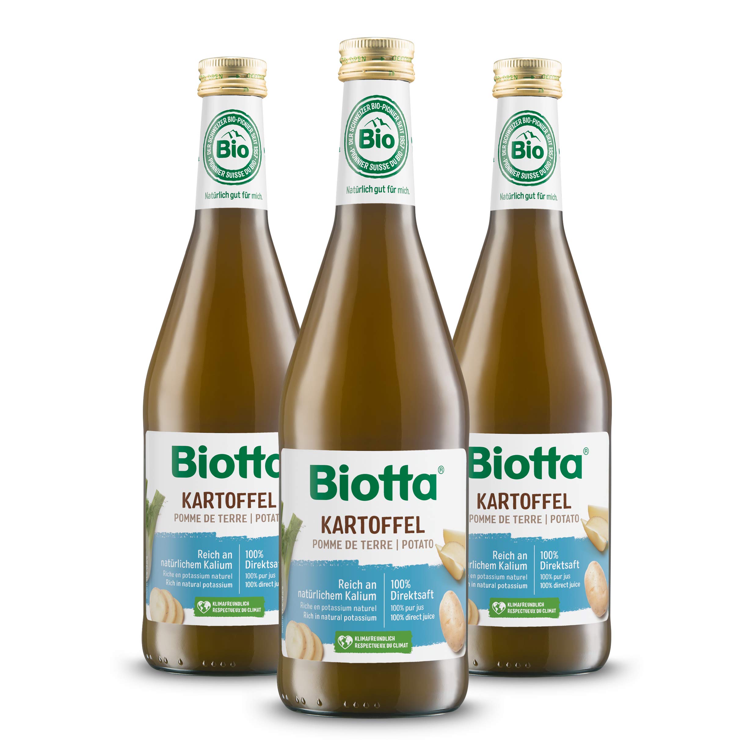 BIOTTA - Jus de Pommes de terre et de fenouil, lacto-​fermenté - Préparation à base de pommes de terre 100% bio - Action ciblée Digestion - 500ml - Fabrication Suisse - Lot de 3