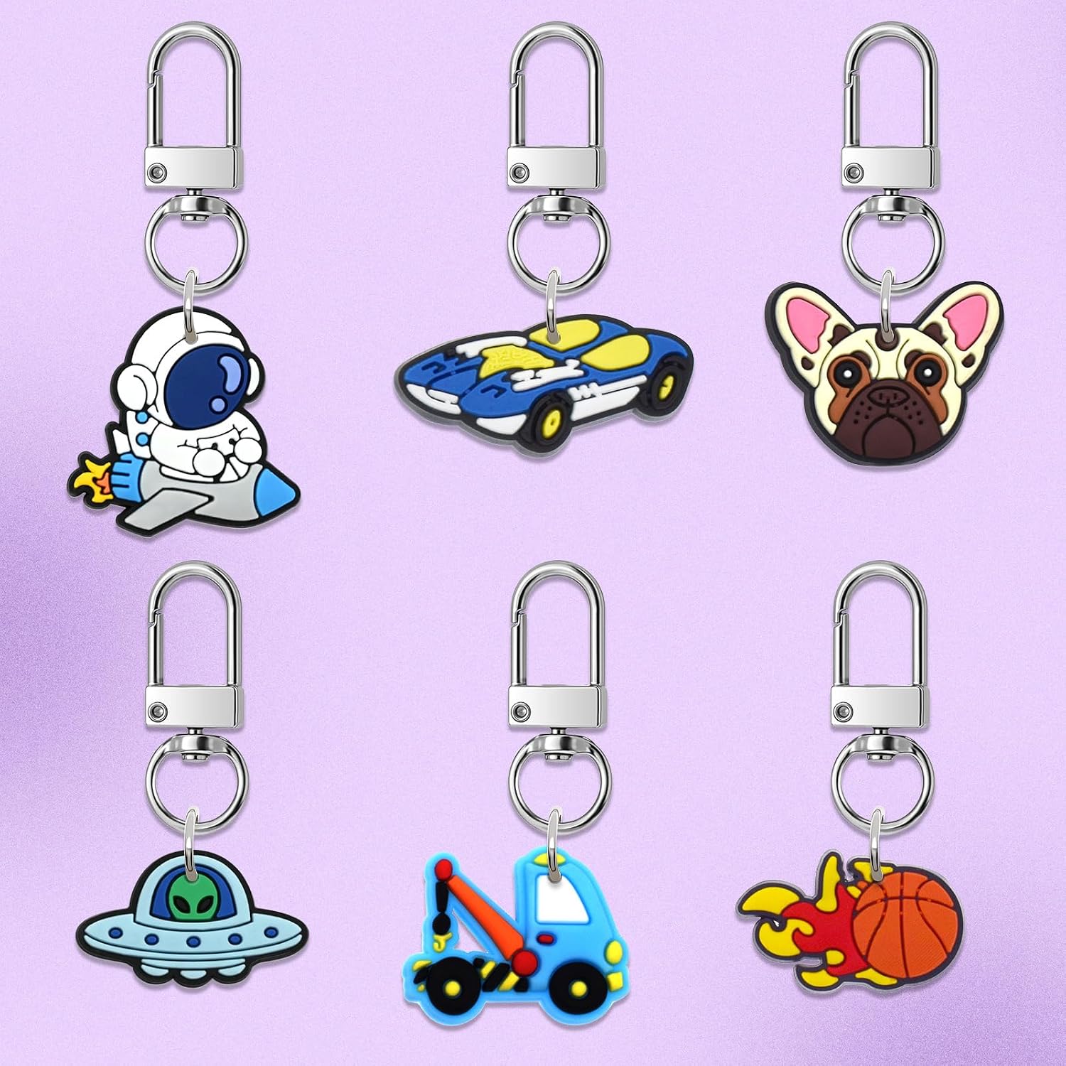 Random Different Keychain for Party Favor 20PCS Cute Fun Keychains for Goodie Bag/School Bag/Backpack/ Straw/Lanyard Birthday Treats Classroom Prize Holiday Present