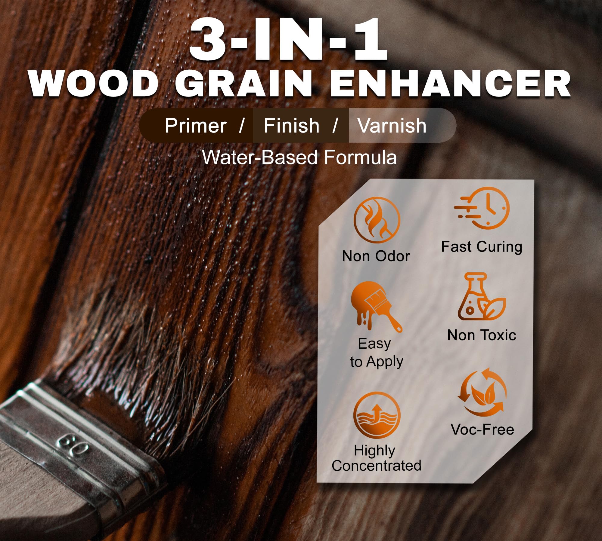 Teinte à Bois 250ml Noir à Base d’Eau, Lasure et Peinture pour Meubles Intérieurs Extérieurs, Portes Placards Étagères, Wood Stain Mat, Séchage Rapide, Faible Odeur, Non Toxique, Facile à Appliquer - 4