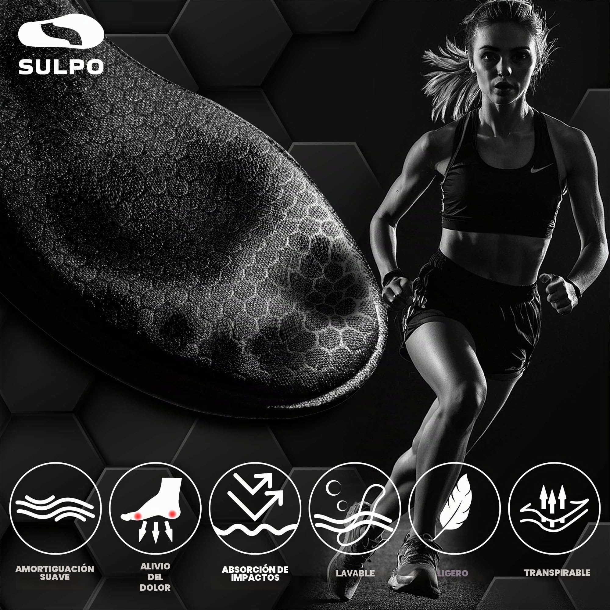 Plantillas de Espuma Viscoelástica SULPO para Hombre y Mujer Talla 43