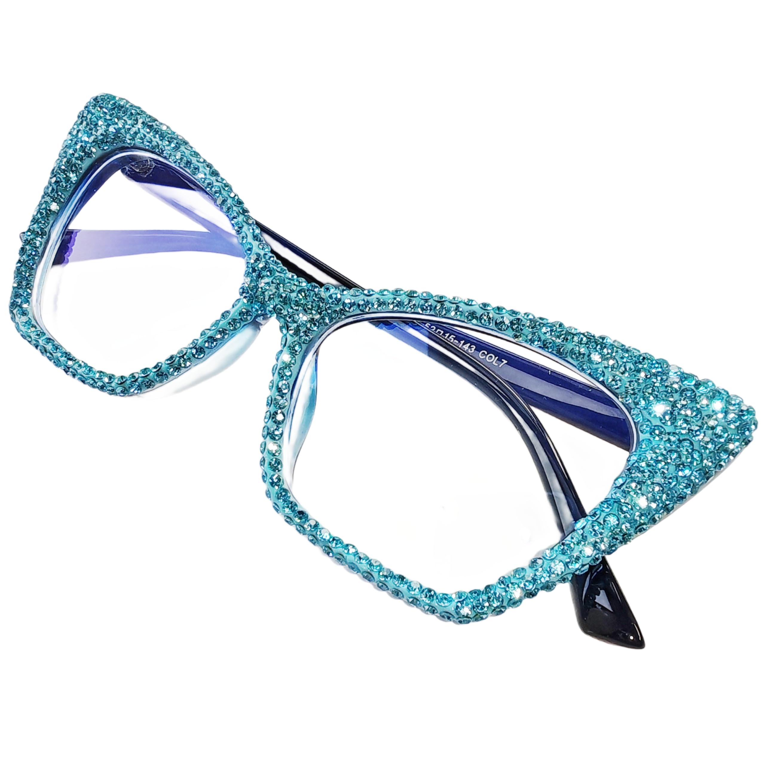 ICARA Rhinestone Cat Eye Reading Glasses Womens Cute Computer Blue Light Blocking Rhinestone Readers Glasses