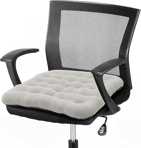 Miniatura 11 de BUYUE Good Support Cojín de Silla de Oficina Acolchado, Terciopelo Suave Cómodo Antideslizante Cojín de Asiento para Escritorio de Computadora Silla