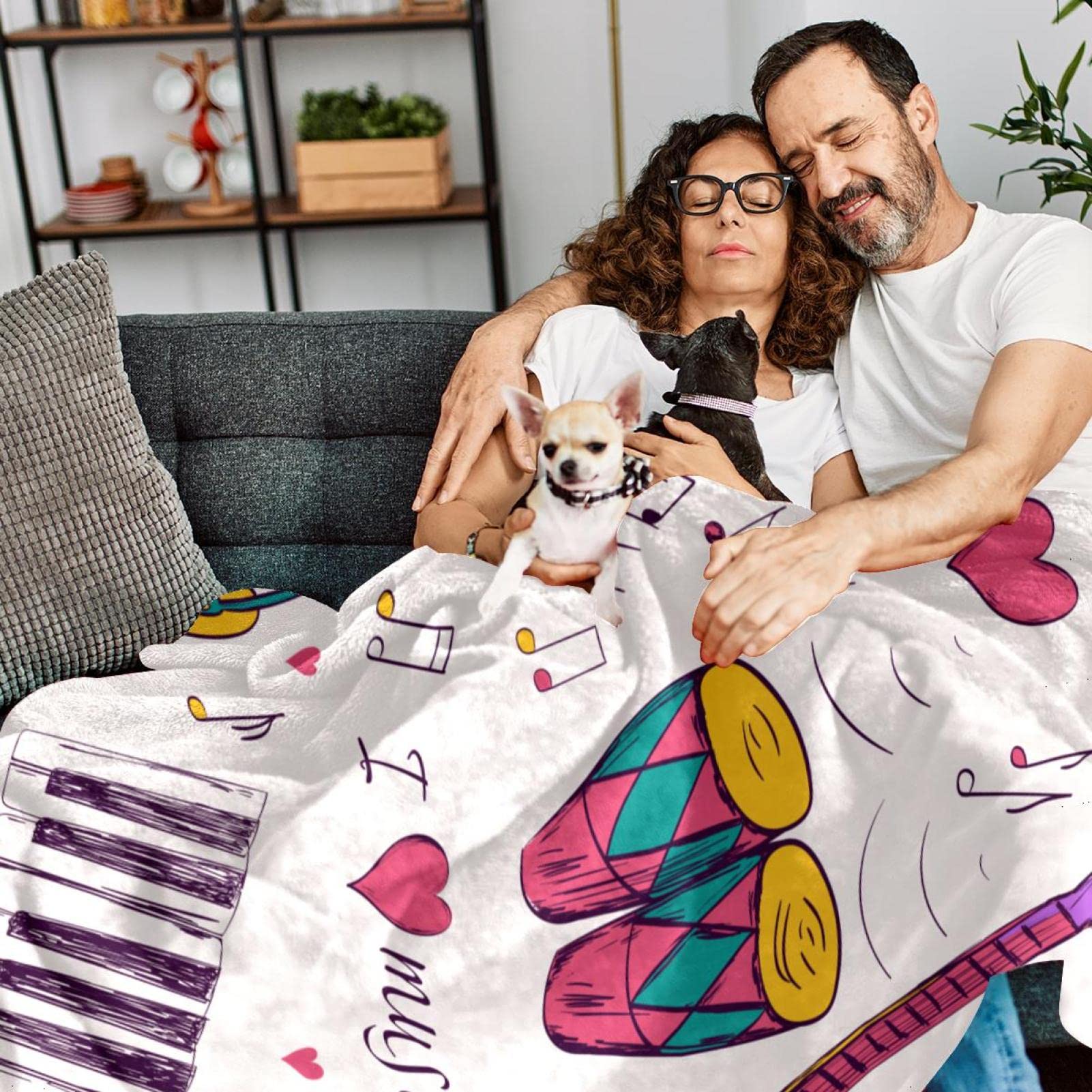 Coperta in pile per strumenti musicali sfocati in peluche leggero