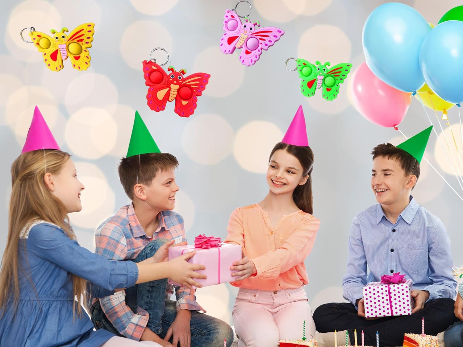 20 Packs Bulk Mini Pop Keychain fidgets Bubble hoilday Summer Party Favors Classroom Students Gifts Teacher - Image 3