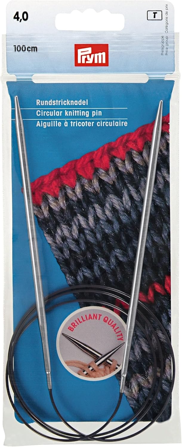 Prym 40" Circular Brass Knitting Needles, 4mm