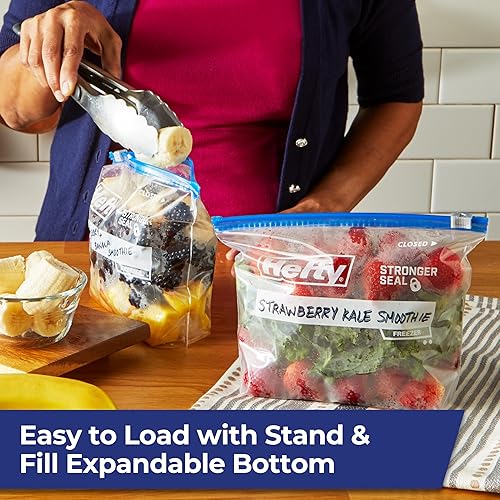 Miniatura 6 de Hefty - Bolsas de almacenamiento para congelador tamaño de cuarto 74 unidades