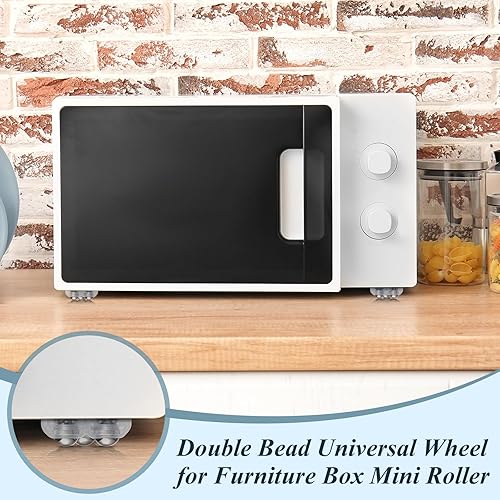 Miniatura 94 de Honoson 8 Pcs Self Adhesive Caster Wheels Appliance Rollers Appliance Sliders for Kitchen 360° Swivel Universal Wheel Mini Small Kitchen
