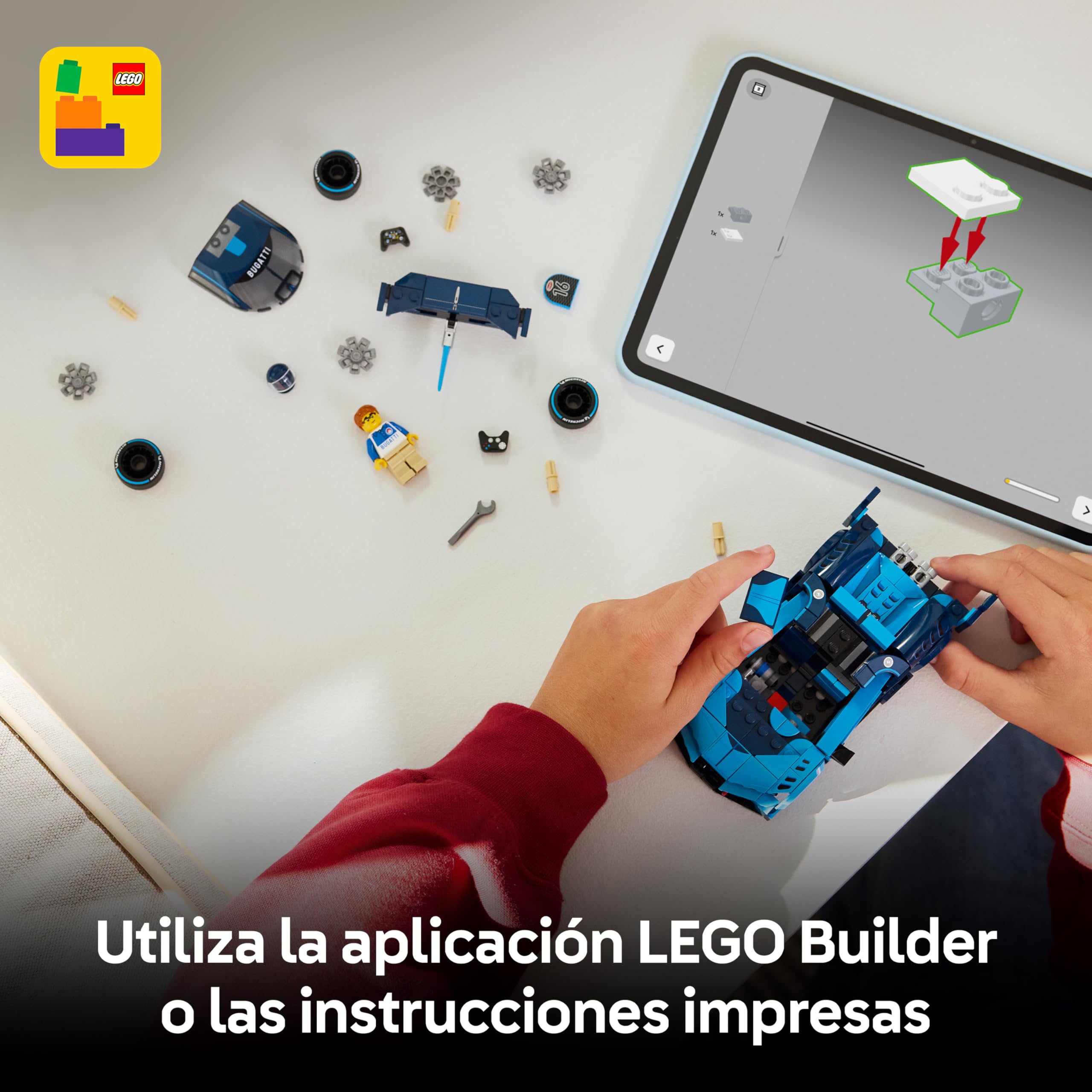 LEGO Speed Champions Coche Hiperdeportivo Bugatti Vision GT - Maqueta de Coche de Carreras de Juguete Coleccionable con Minifigura de Piloto - Regalo para Niños de 9+ Años y Fans del Motor - 77253