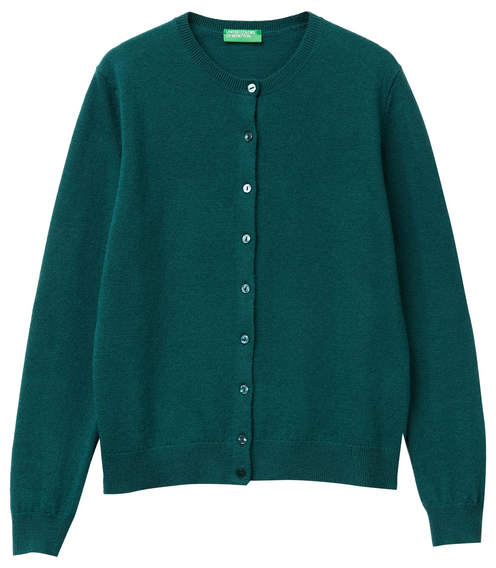 Cardigan en Laine Mérinos Vert - United Colors of Benetton