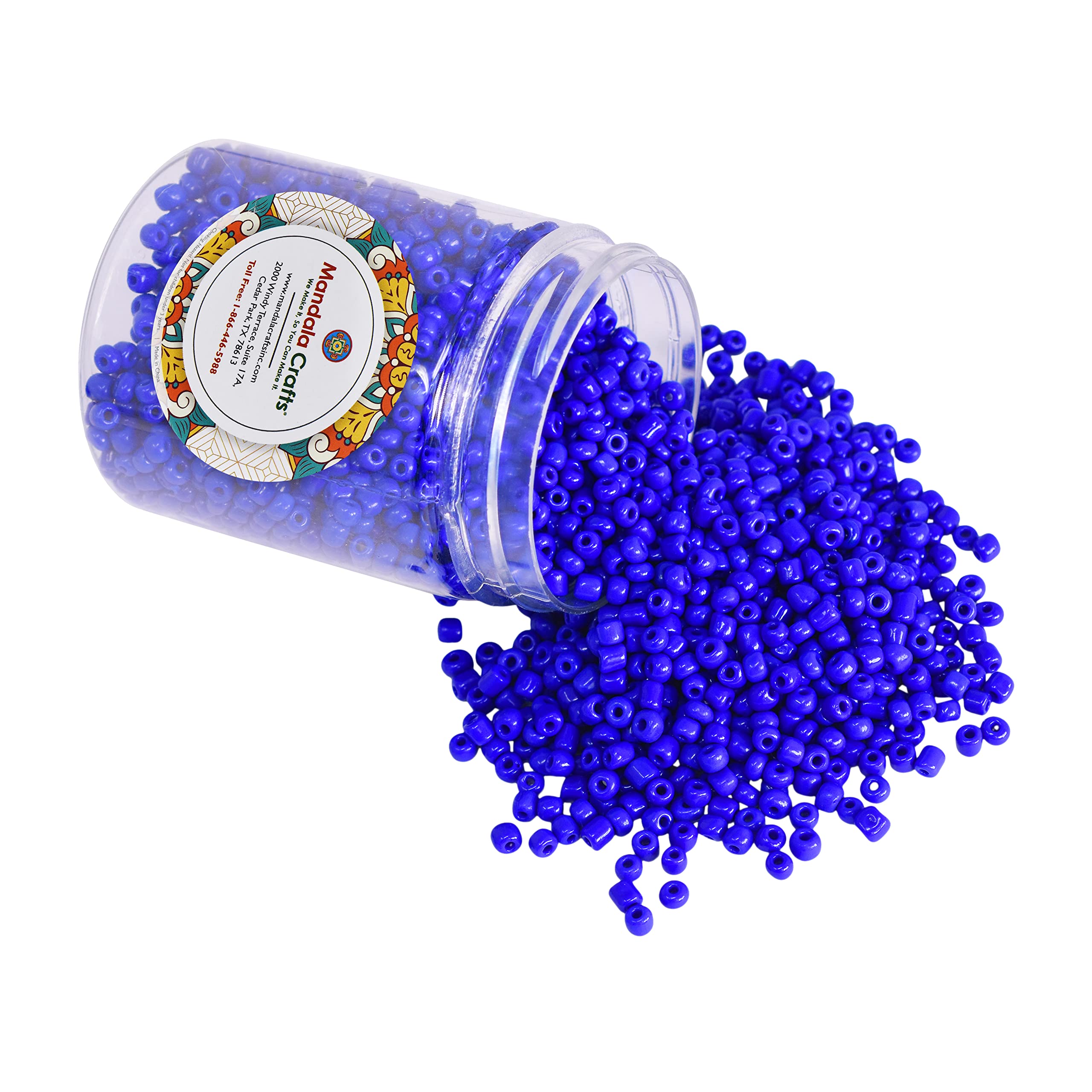 Mandala Crafts 4mm Blue Round 6/0 Glass Seed Beads for Beadwork