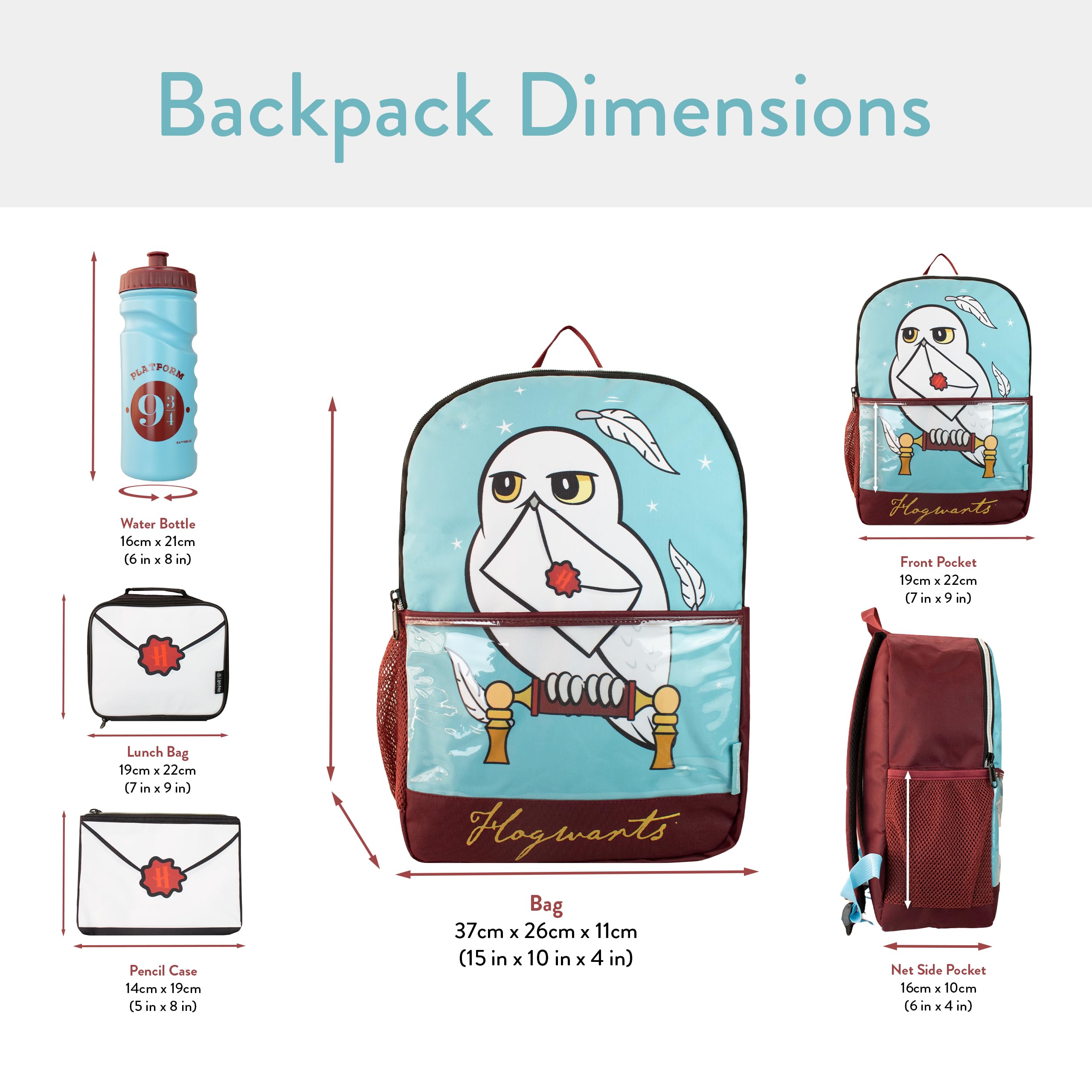 Harry Potter Enfants Sac à Dos et Sac à Lunch Hogwarts Bleu