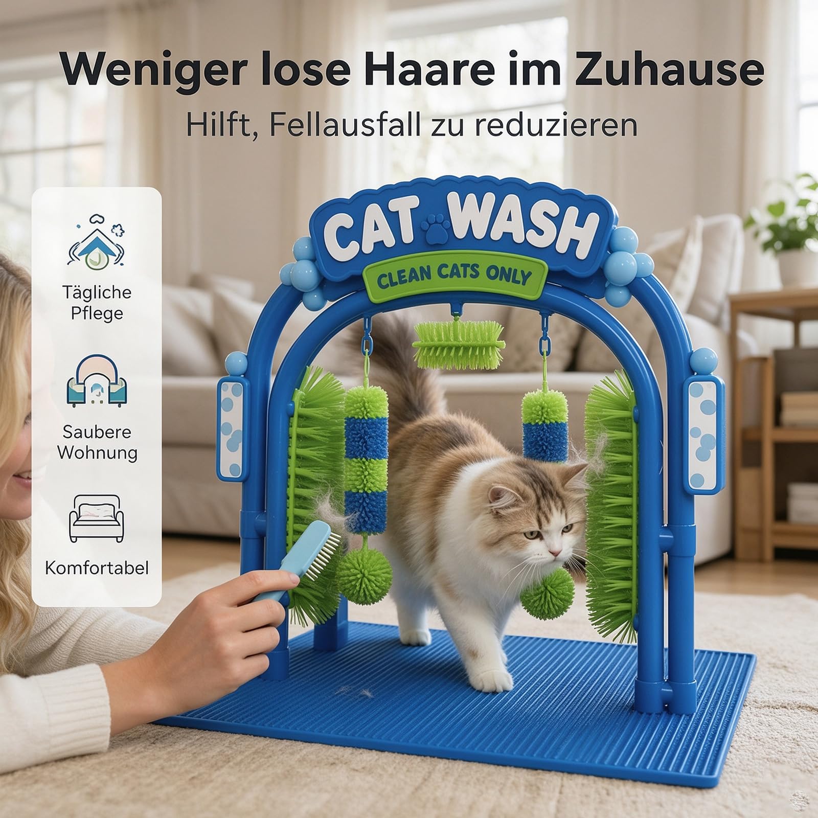Cat Wash Grooming Station, Self-Grooming Cat Wash Station