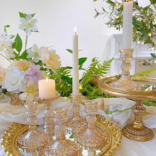 Miniatura 5 de 6 portavelas cónico de cristal, soportes de pilar de vela para mesa, mantel de boda, inauguración de la casa, regalo para decoración del hogar