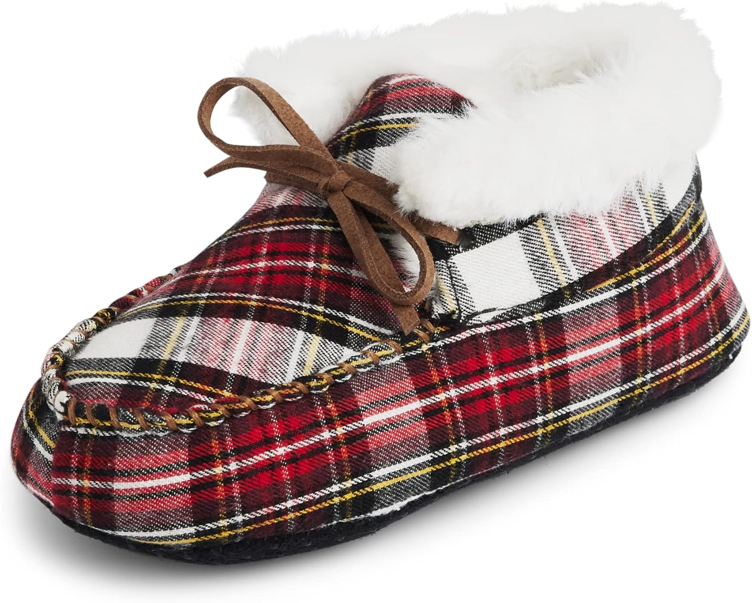 Gymboree Unisex Child Slipper, Tartan Plaid, 11-12 Little Kid US