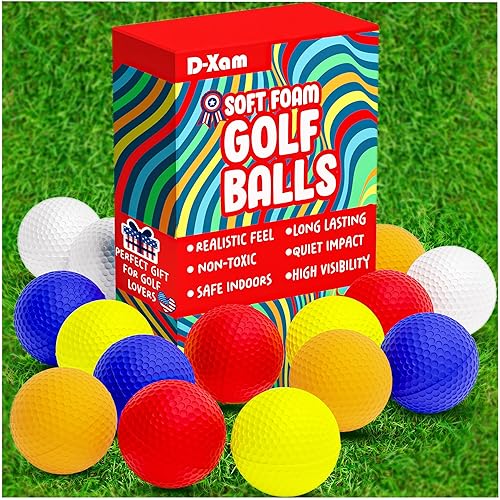 D-Xam Foam Golf Balls Bulk Practice Golf Ball Soft Multicolor,