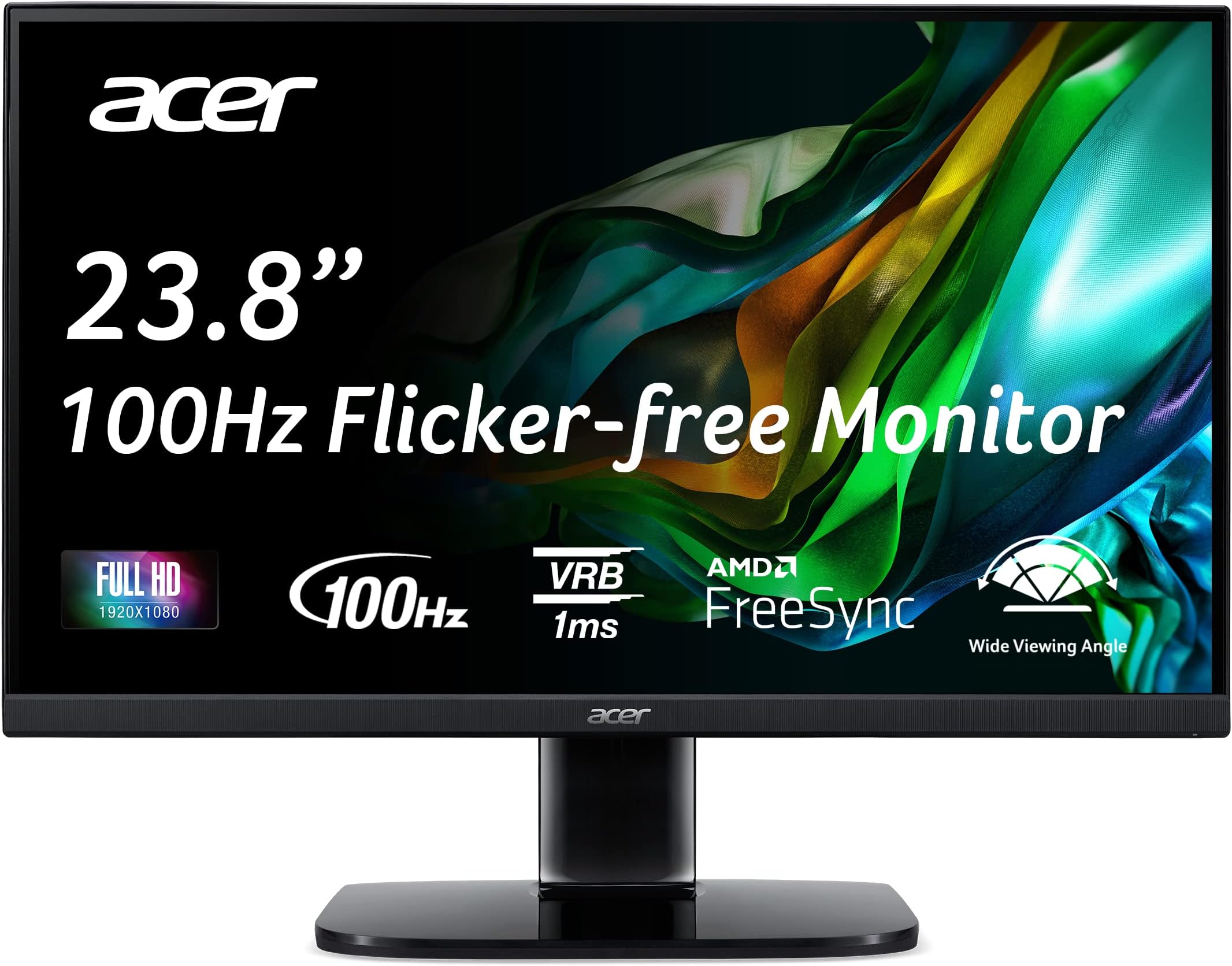 KC242Y Hbi 23.8" Full HD (1920 x 1080) Zero-Frame Gaming Office Monitor | AMD FreeSync Technology | 100Hz | 1ms (VRB) | Low Blue Light | Tilt | HDMI & VGA Ports