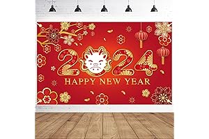 Red Dragon Blossom 2024 Year of the Dragon Tet Backdrop