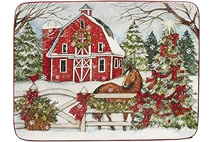 12 x 16" Christmas on The Farm Rectangular Platter