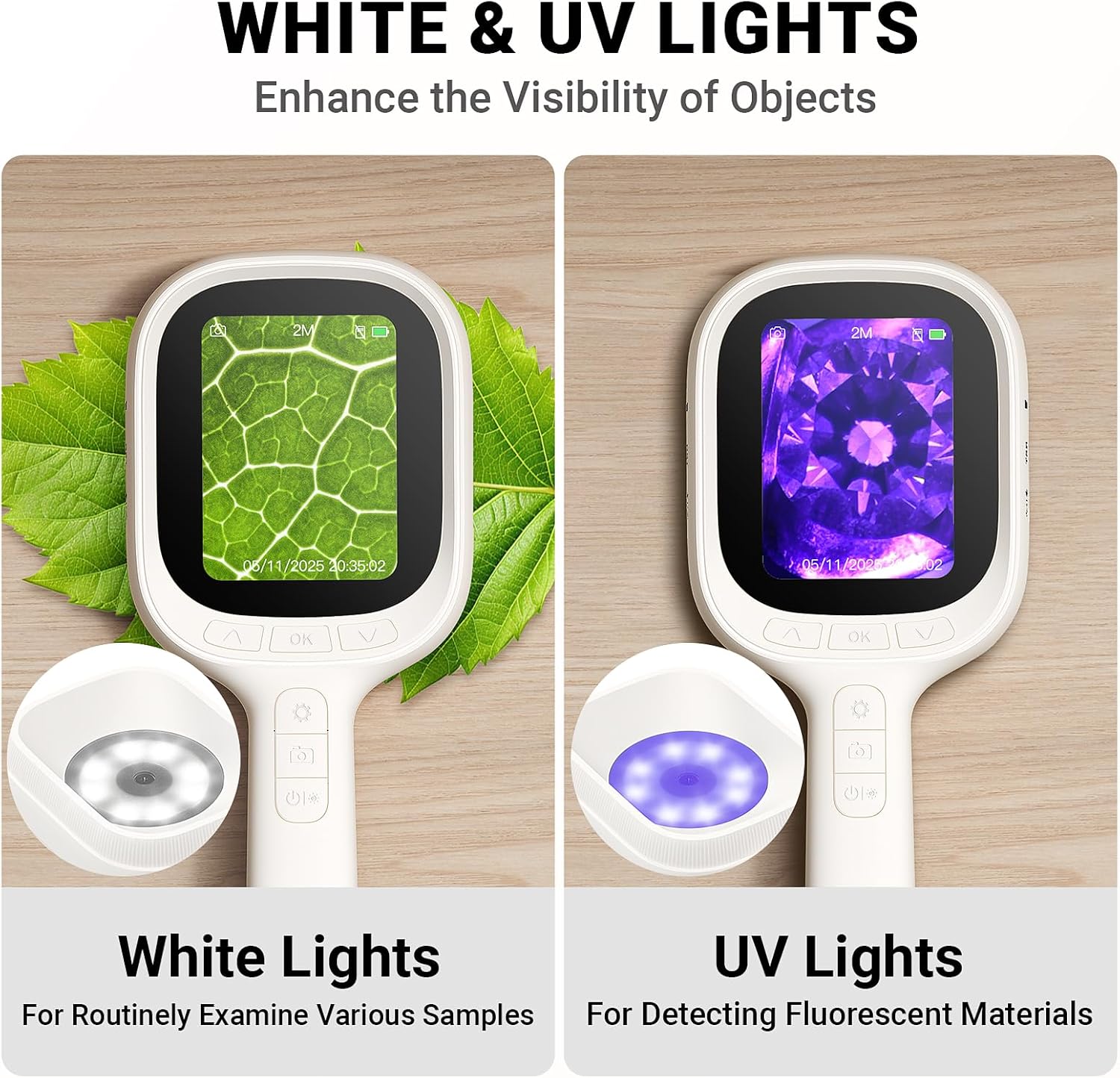 ScopeAround Digital Microscope, Autofocus Handheld Microscope, Magnifier with 2.8" IPS Screen and LEDs, Portable Magnifying Glass, Compatible with Mac/Windows