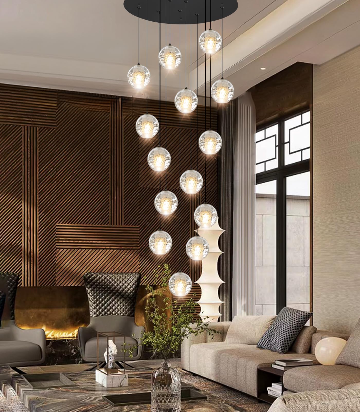 【新品未開封】「Chandelier」 Novelbright HAIXIANG 14-Lights Modern Chandelier Bubble Crystal 118