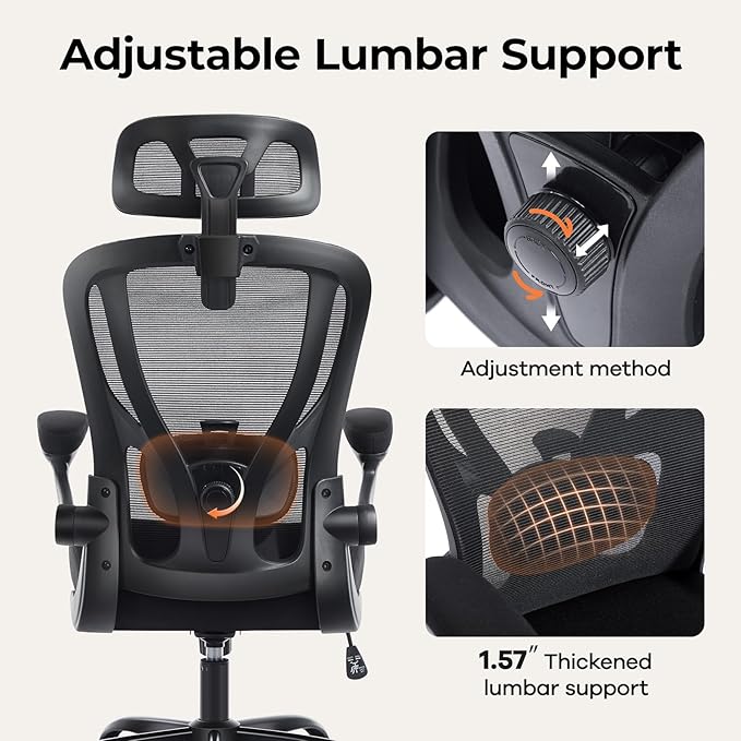 Silla de Oficina Ergonómica con Soporte Lumbar y Reposacabez miniatura 7