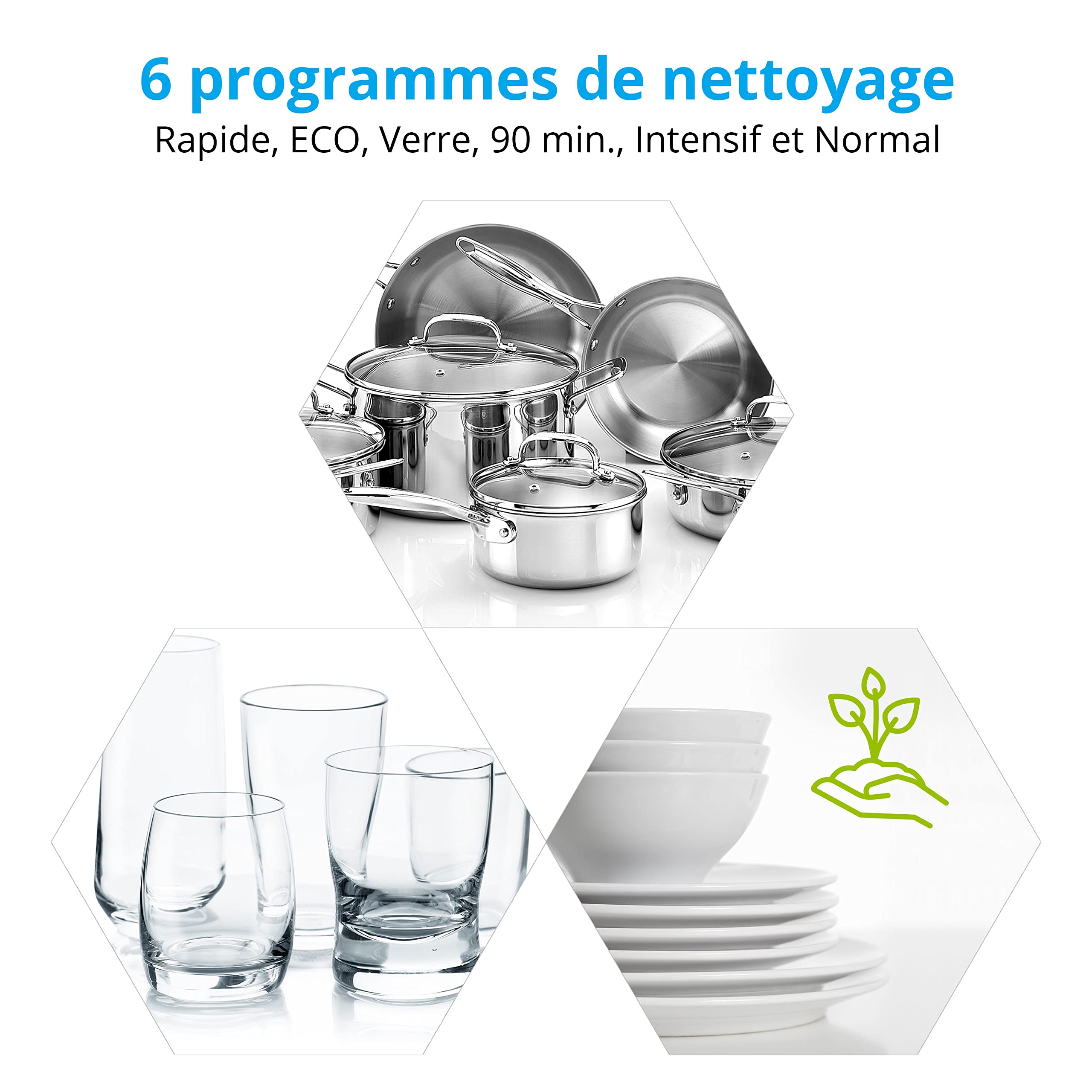 MEDION Lave-vaisselle de table DWT 60 6 couverts 7 programmes ECO LED 47 dB blanc