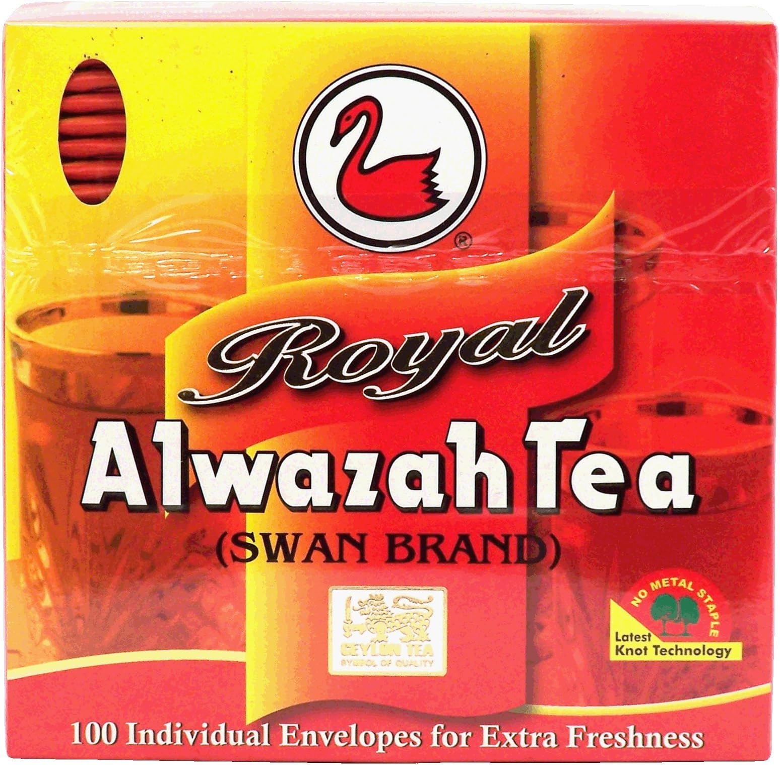 Royal tea, 100% ceylon black tea, 100 x 2-gram bags