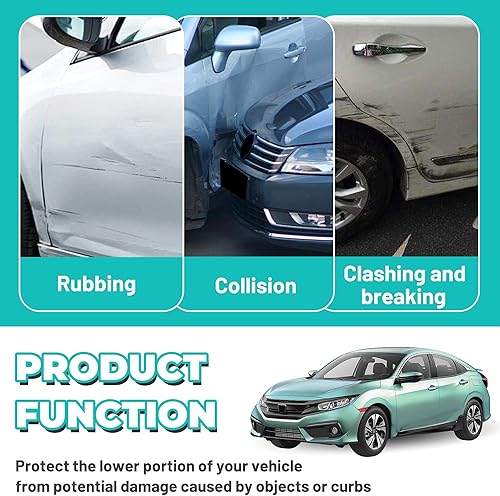 Miniatura 5 de KUAFU Repuesto de extensión de falda lateral compatible con Honda Civic 2016-2021 de 4 puertas Sedan (incluido el modelo Si) estilo Type-R, kit de