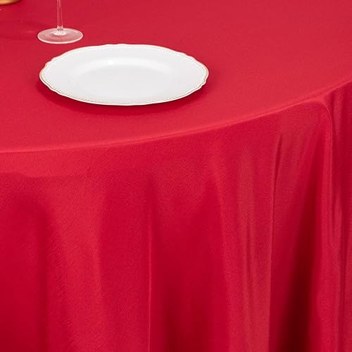 Miniatura 6 de Balsa Circle Mantel redondo de poliéster lavable de 120 pulgadas para interiores y exteriores, despedida de soltera, mesa de boda, bufé, fiestas,