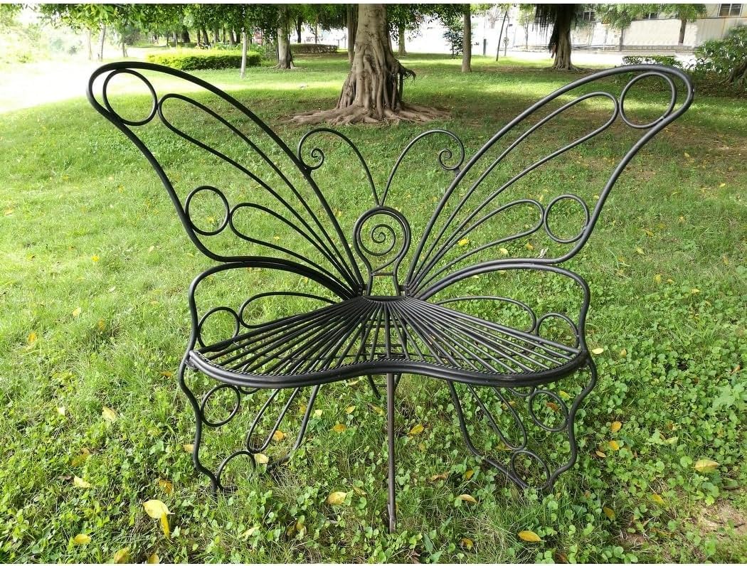 Hi-Line Gift Ltd Garden Décor Butterfly Chair, 45 by 24 by 42-Inch, Antique Black